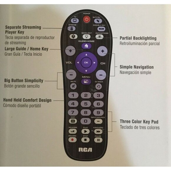 RCA RCRN04GR 4-Device Backlit Universal Remote NEW SEALED - Picture 8 of 9